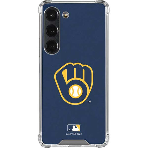 MLB Milwaukee Brewers - Solid Distressed Galaxy S23 Clear Case