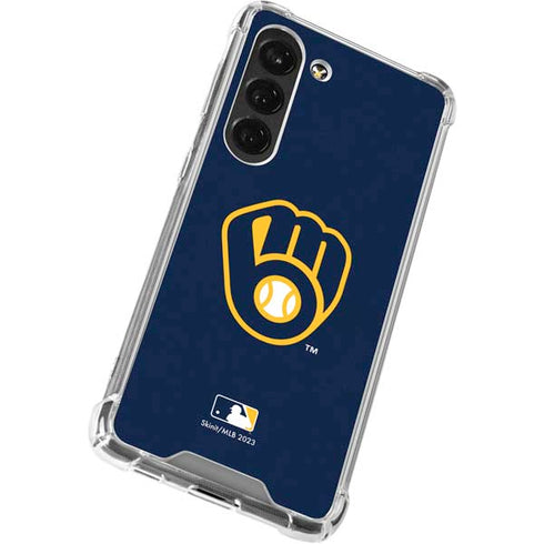 MLB Milwaukee Brewers - Solid Distressed Galaxy S23 Clear Case