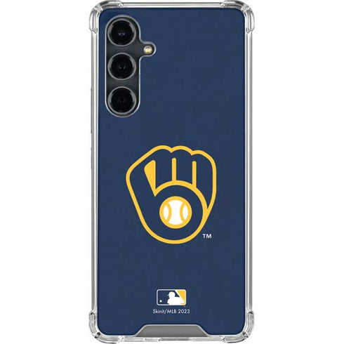 MLB Milwaukee Brewers - Solid Distressed Galaxy S23 FE Clear Case