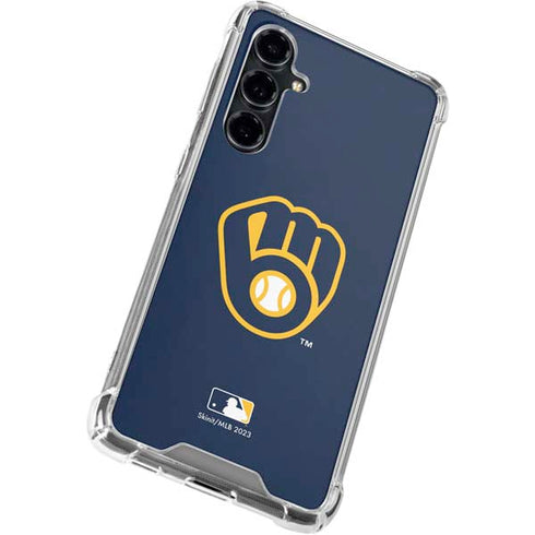 MLB Milwaukee Brewers - Solid Distressed Galaxy S23 FE Clear Case