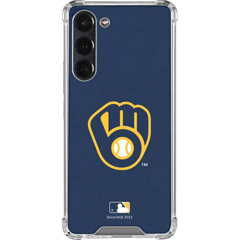 MLB Milwaukee Brewers - Solid Distressed Galaxy S23 Plus Clear Case