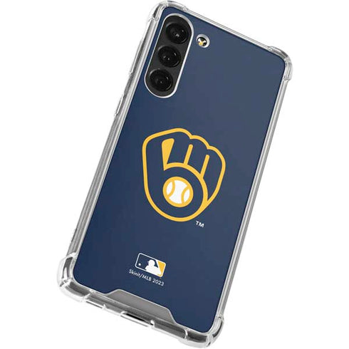 MLB Milwaukee Brewers - Solid Distressed Galaxy S23 Plus Clear Case