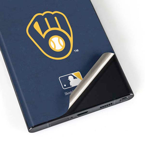 MLB Milwaukee Brewers - Solid Distressed Galaxy S23 Ultra Skin
