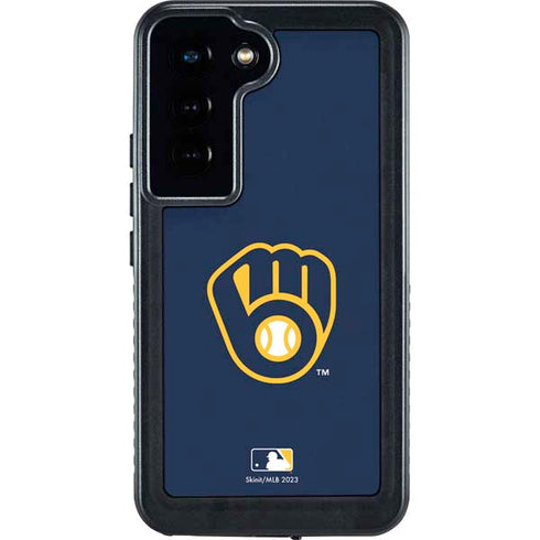 MLB Milwaukee Brewers - Solid Distressed Galaxy S23 Waterproof Case