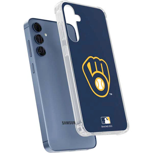 MLB Milwaukee Brewers - Solid Distressed Galaxy S24 Clear Case