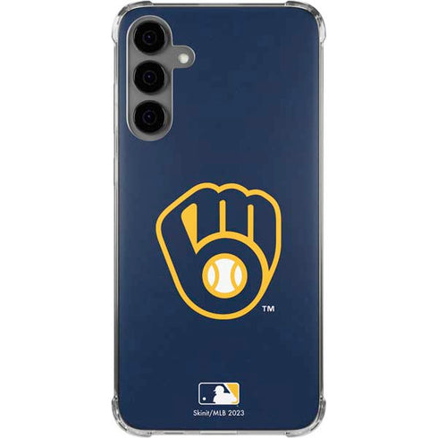 MLB Milwaukee Brewers - Solid Distressed Galaxy S24 Plus Clear Case