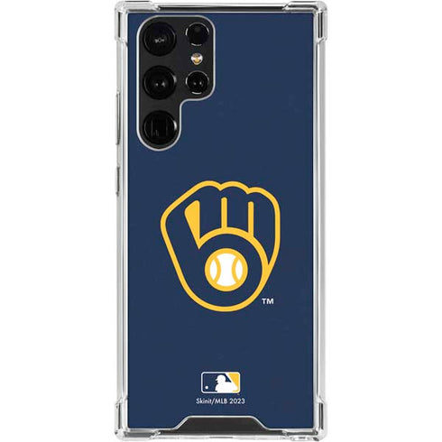 MLB Milwaukee Brewers - Solid Distressed Galaxy S24 Ultra Clear Case