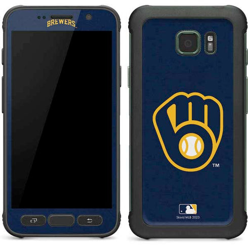 MLB Milwaukee Brewers - Solid Distressed Galaxy S7 Active Skin