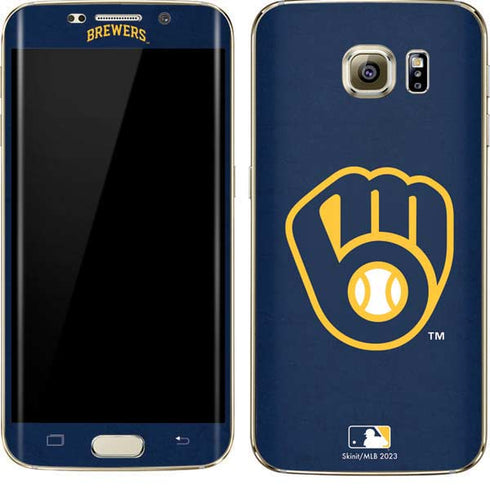 MLB Milwaukee Brewers - Solid Distressed Galaxy S7 Edge Skin