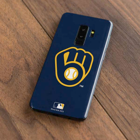 MLB Milwaukee Brewers - Solid Distressed Galaxy S9 Plus Skin