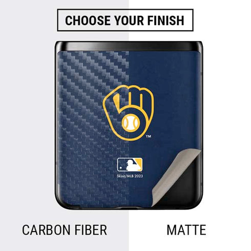 MLB Milwaukee Brewers - Solid Distressed Galaxy Z Flip Skin