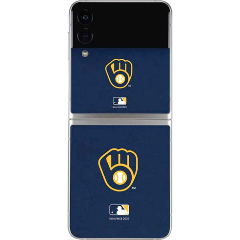 MLB Milwaukee Brewers - Solid Distressed Galaxy Z Flip3 5G Skin