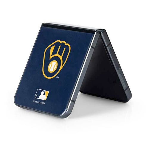 MLB Milwaukee Brewers - Solid Distressed Galaxy Z Flip5 5G Skin