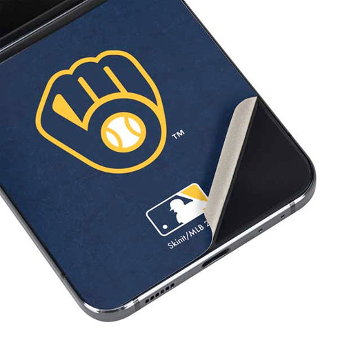 MLB Milwaukee Brewers - Solid Distressed Galaxy Z Flip5 5G Skin