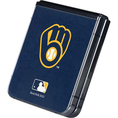 MLB Milwaukee Brewers - Solid Distressed Galaxy Z Flip5 5G Skin