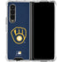MLB Milwaukee Brewers - Solid Distressed Galaxy Z Fold4 5G Clear Case