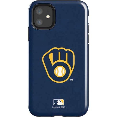 MLB Milwaukee Brewers - Solid Distressed iPhone 11 Impact Case
