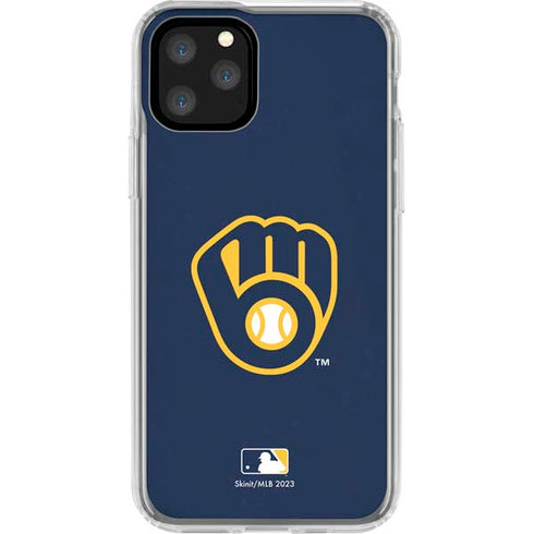 MLB Milwaukee Brewers - Solid Distressed iPhone 11 Pro Clear Case