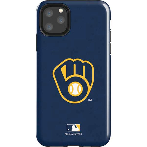 MLB Milwaukee Brewers - Solid Distressed iPhone 11 Pro Max Impact Case
