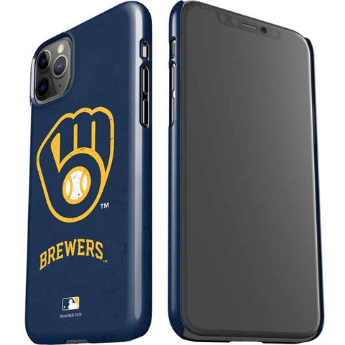 MLB Milwaukee Brewers - Solid Distressed iPhone 11 Pro Max Lite Case