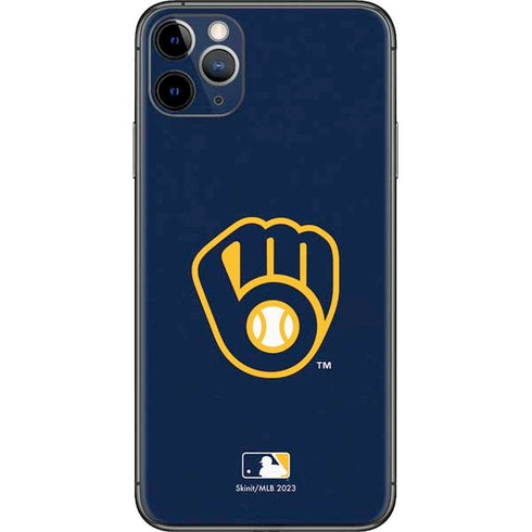 MLB Milwaukee Brewers - Solid Distressed iPhone 11 Pro Max Skin