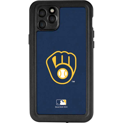 MLB Milwaukee Brewers - Solid Distressed iPhone 11 Pro Max Waterproof Case