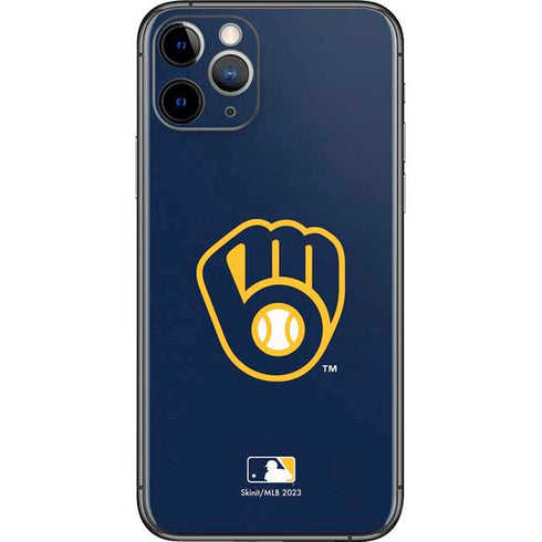 MLB Milwaukee Brewers - Solid Distressed iPhone 11 Pro Skin
