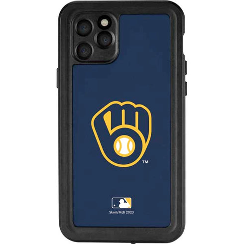 MLB Milwaukee Brewers - Solid Distressed iPhone 11 Pro Waterproof Case