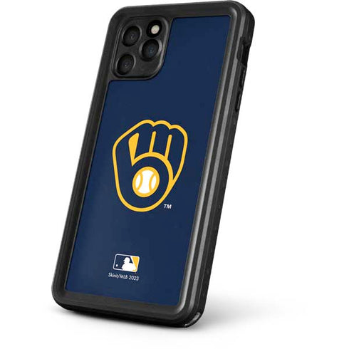 MLB Milwaukee Brewers - Solid Distressed iPhone 11 Pro Waterproof Case