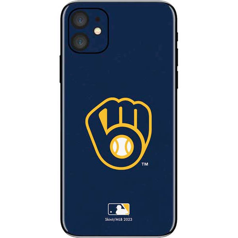 MLB Milwaukee Brewers - Solid Distressed iPhone 11 Skin