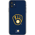 MLB Milwaukee Brewers - Solid Distressed iPhone 11 Skin