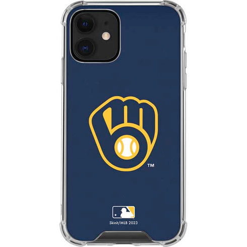 MLB Milwaukee Brewers - Solid Distressed iPhone 12 Clear Case