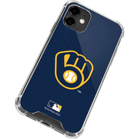 MLB Milwaukee Brewers - Solid Distressed iPhone 12 Clear Case