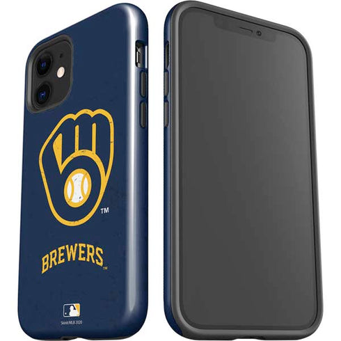 MLB Milwaukee Brewers - Solid Distressed iPhone 12 Impact Case
