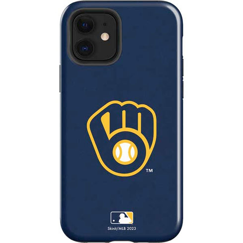 MLB Milwaukee Brewers - Solid Distressed iPhone 12 Impact Case
