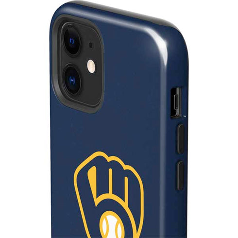 MLB Milwaukee Brewers - Solid Distressed iPhone 12 Impact Case