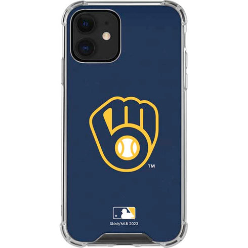 MLB Milwaukee Brewers - Solid Distressed iPhone 12 Mini Clear Case