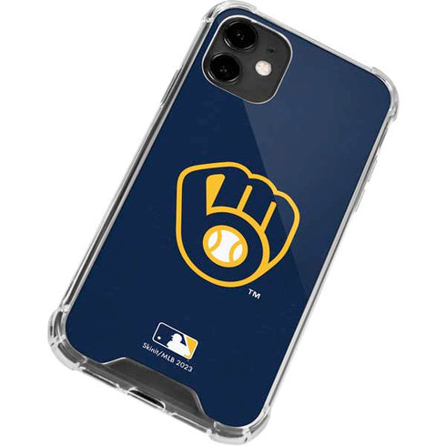 MLB Milwaukee Brewers - Solid Distressed iPhone 12 Mini Clear Case