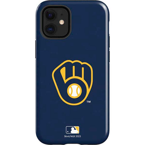 MLB Milwaukee Brewers - Solid Distressed iPhone 12 Mini Impact Case