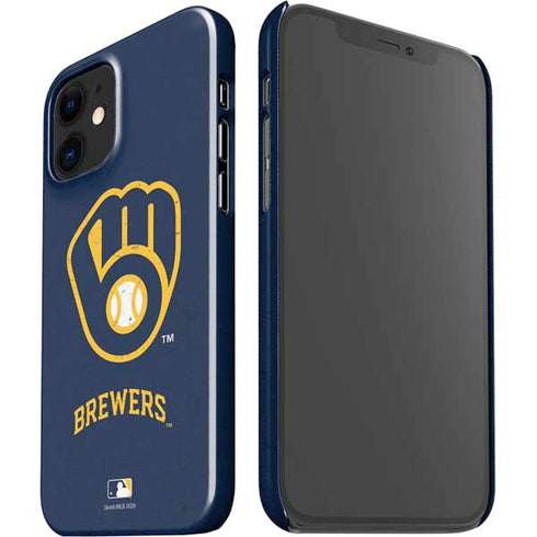 MLB Milwaukee Brewers - Solid Distressed iPhone 12 Mini Lite Case