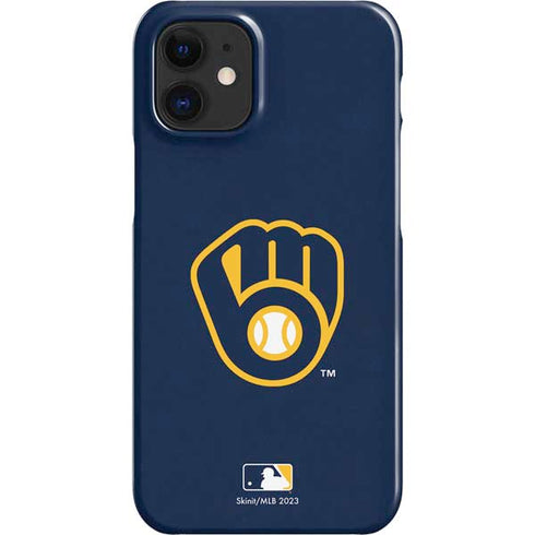 MLB Milwaukee Brewers - Solid Distressed iPhone 12 Mini Lite Case