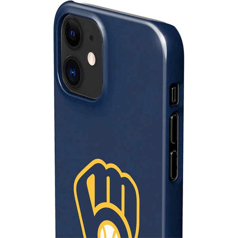 MLB Milwaukee Brewers - Solid Distressed iPhone 12 Mini Lite Case