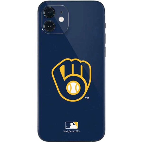 MLB Milwaukee Brewers - Solid Distressed iPhone 12 Mini Skin