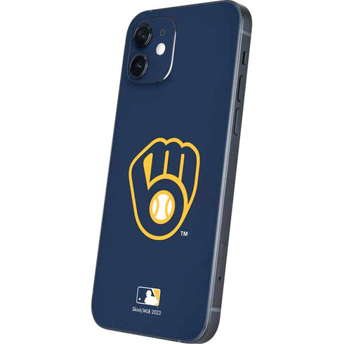MLB Milwaukee Brewers - Solid Distressed iPhone 12 Mini Skin