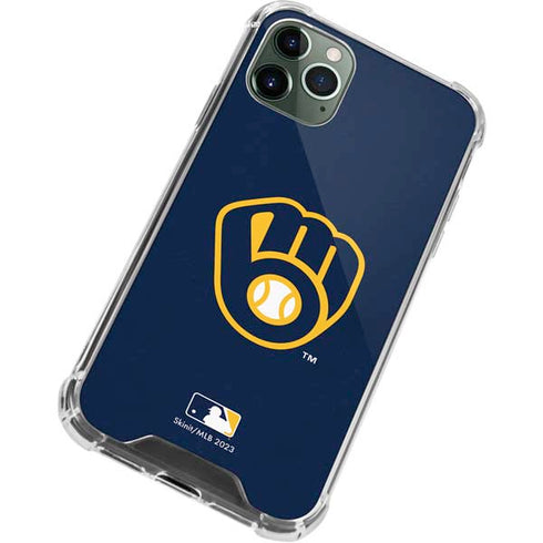 MLB Milwaukee Brewers - Solid Distressed iPhone 12 Pro Clear Case
