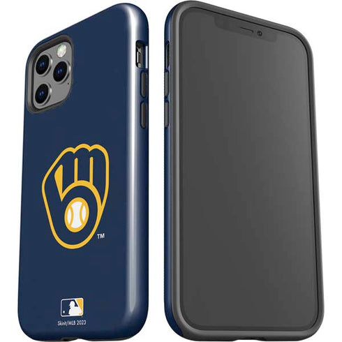 MLB Milwaukee Brewers - Solid Distressed iPhone 12 Pro Impact Case