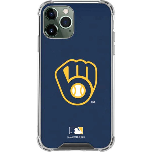 MLB Milwaukee Brewers - Solid Distressed iPhone 12 Pro Max Clear Case