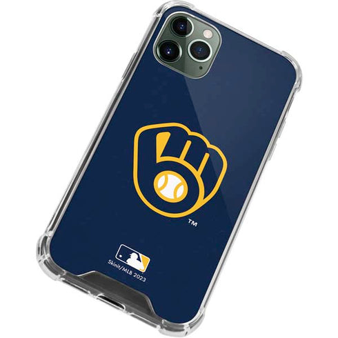 MLB Milwaukee Brewers - Solid Distressed iPhone 12 Pro Max Clear Case