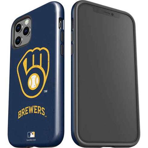 MLB Milwaukee Brewers - Solid Distressed iPhone 12 Pro Max Impact Case