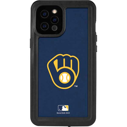 MLB Milwaukee Brewers - Solid Distressed iPhone 12 Pro Max Waterproof Case